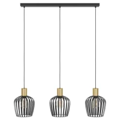 Candeeiro de teto preto com latão escovado EMPOLI EGLO 901037