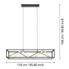 Candeeiro de teto preto e dourado PENELA 390417 - Eglo