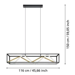 Candeeiro de teto preto e dourado PENELA 390417 - Eglo