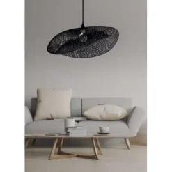 Candeeiro de Teto preto em bambu - BAMBOO BLACK PZA19108 - Zambelis