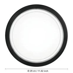 Candeeiro de Teto Redondo em Aço e Vidro Preto e Branco PLANET 1 EGLO 83159