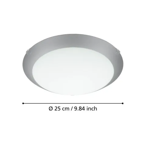 Candeeiro de Teto Redondo em Metal e Vidro Branco Acetinado MARS 1 EGLO 89248