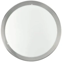 Candeeiro de Teto Redondo em Níquel Mate e Vidro Branco PLANET EGLO 82942
