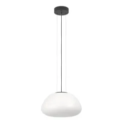 Candeeiro de Teto Suspenso BALMES com Abajur em Vidro Opalino Mate Branco 390201