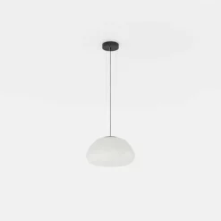 Candeeiro de Teto Suspenso BALMES com Abajur em Vidro Opalino Mate Branco 390201