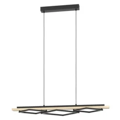 Candeeiro de teto suspenso BOYAL com LED e madeira clara EGLO 901927