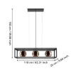Candeeiro de teto suspenso com vidro cobre e metal preto CORDOBA EGLO 390091