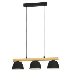 Candeeiro de teto suspenso com madeira e metal SHERBURN EGLO 43739