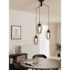 Candeeiro de teto suspenso com madeira e metal BASILDON EGLO 43463