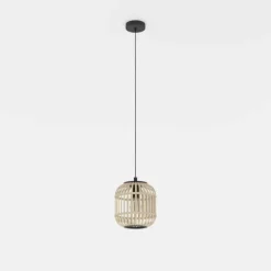 Candeeiro de teto suspenso com abajur em bambu natural BORDESLEY EGLO 43231