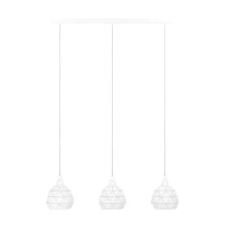 Candeeiro de teto suspenso com três abajures em metal branco ROCCAFORTE EGLO 97857