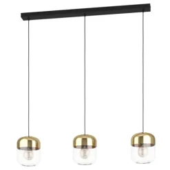 Candeeiro de teto suspenso com vidro transparente e detalhes dourados MARYVILLA EGLO 900551