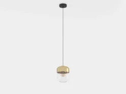 Candeeiro de teto suspenso com vidro transparente e detalhes dourados MARYVILLA EGLO 900549
