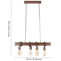 Candeeiro de teto suspenso com 4 lâmpadas TOWNSHEND EGLO 43523