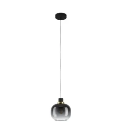 Candeeiro de teto suspenso com abajur de vidro preto e cinzento OILELLA EGLO 99616