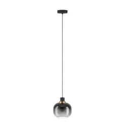 Candeeiro de teto suspenso com abajur de vidro preto e cinzento OILELLA EGLO 99616