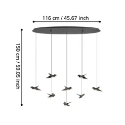 Candeeiro de teto suspenso com pássaros LED PARATEBUENO EGLO 390055