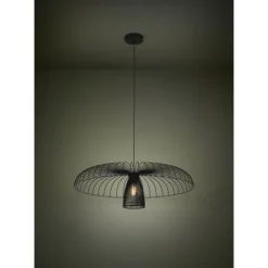 Candeeiro de teto suspenso com abajur de arame preto CHAMPERICO EGLO 390216