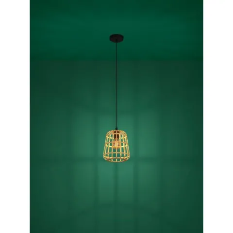 Candeeiro de teto suspenso com abajur de bambu MONTEZUELO EGLO 390152