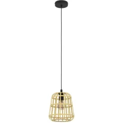 Candeeiro de teto suspenso com abajur de bambu MONTEZUELO EGLO 390152