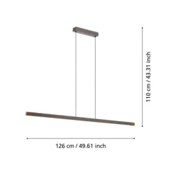 Candeeiro de teto suspenso com LED e madeira LISCIANA EGLO 900175
