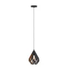 Candeeiro de teto suspenso com abajur de metal preto e interior cobre CARLTON 1 EGLO 49997
