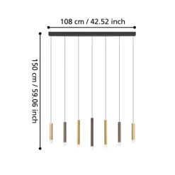 Candeeiro de teto suspenso com LED dourado e castanho ESTANTERIOS EGLO 39906