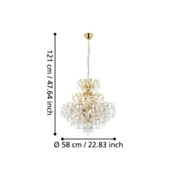 Candeeiro de teto suspenso em metal e cristal FENOULLET 1 EGLO 39605