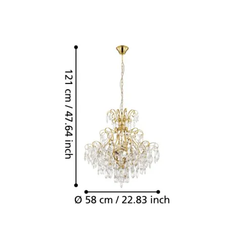 Candeeiro de teto suspenso em metal e cristal FENOULLET 1 EGLO 39605