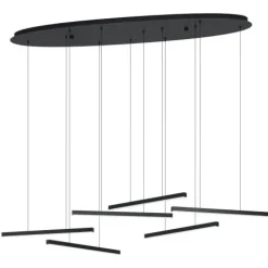 Candeeiro de teto suspenso LED com barras de luz em aço preto LINDOZA EGLO 39915