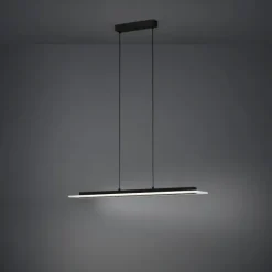 Candeeiro de teto suspenso LED preto com painel acrílico BUCITA EGLO 39901