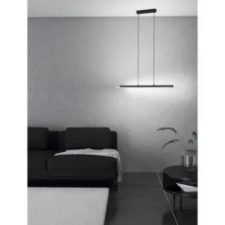 Candeeiro de teto suspenso LED preto com painel acrílico BUCITA EGLO 39901