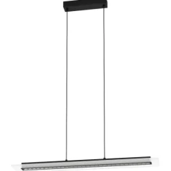 Candeeiro de teto suspenso LED preto com painel acrílico BUCITA EGLO 39901