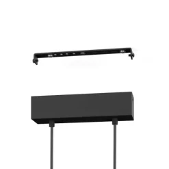 Candeeiro de teto suspenso LED em metal preto e madeira PANAGRIA EGLO 900489