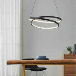 Candeeiro de teto suspenso LED com perfil curvo preto RUOTALE EGLO 900472