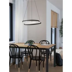 Candeeiro de teto suspenso LED com perfil curvo preto RUOTALE EGLO 900472