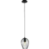 Candeeiro de teto suspenso NEWTOWN com abajur oval em arame preto