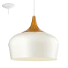 Candeeiro de Teto Suspenso OBREGON Metal Creme e Madeira Carvalho 95383
