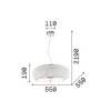 Candeeiro de teto suspenso Pasha - Ideal Lux