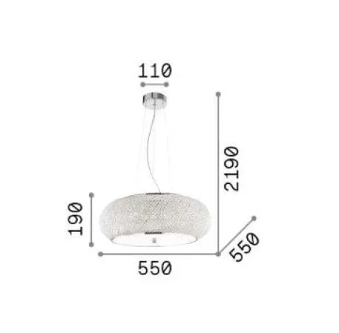 Candeeiro de teto suspenso Pasha - Ideal Lux