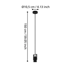 Candeeiro de teto suspenso preto CALARI EGLO 31073