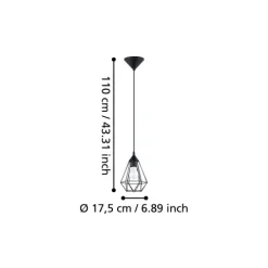 Candeeiro de teto suspenso preto Tarbes 94187 - Eglo