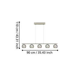 Candeeiro de Teto Suspenso ROMAGNESE LED com 5 Esferas de Vidro EGLO 94319