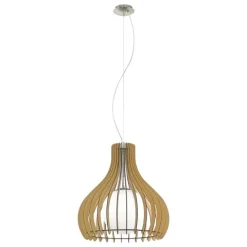 Candeeiro de teto suspenso Tindori Ø500mm madeira EGLO 96214