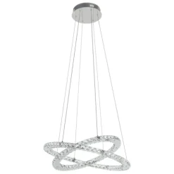 Candeeiro de Teto Suspenso VARRAZO com LED e Cristais Elegantes 31667