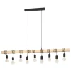 Candeeiro de Teto TOWNSHEND Preto e Madeira com 9 Soquetes E27 44099