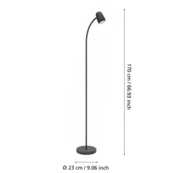 CARLO Candeeiro de Pé LED E14 - Design Esguio e Elegante | EGLO 902172