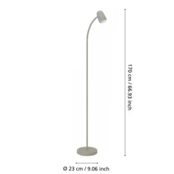 CARLO Candeeiro de Pé Preto EGLO - Luz Ajustável 85cm 902171