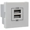 Carregador duplo USB tipo A - branco - 45439 SBR - Série Quadro 45 - Efapel