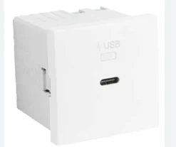 Carregador rápido - dois módulos USB Tipo C - Carregamento rápido- branco - 45398 SBR - Série Quadro 45 - Efapel